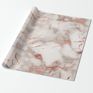 elegant gray and rose gold marble effect wrapping paper