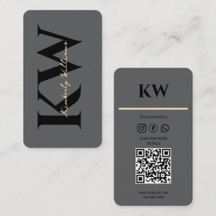 Elegant Gray Business Card – Custom Name & Contact