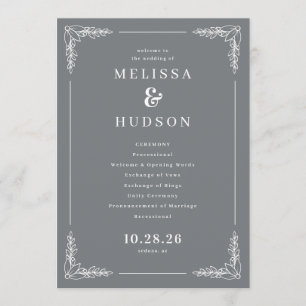 Elegant Gray Calligraphy With Floral Programme