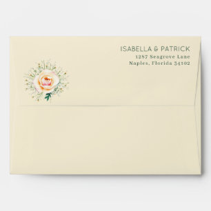 Elegant Gray Floral Illustration Envelope