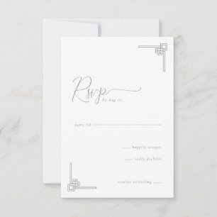 Elegant Gray Geometric RSVP Card