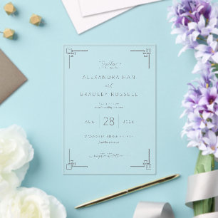 Elegant Gray Geometric Wedding Invitation