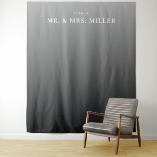 Elegant Gray Gradient Minimalist Tapestry