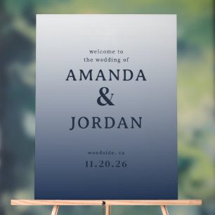 Elegant Gray Gradient Wedding Sign