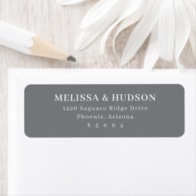 Elegant Gray Minimalist Address Card (Insitu)