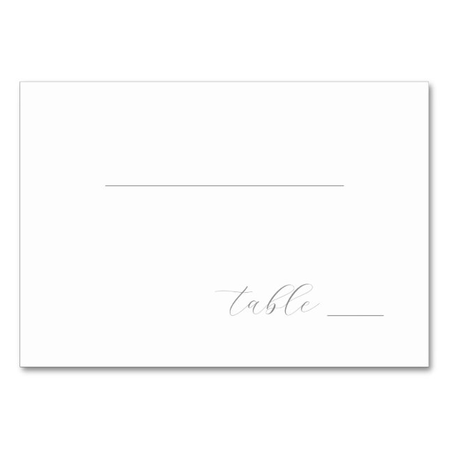 Elegant Gray Minimalist Lines Table Number (Front)