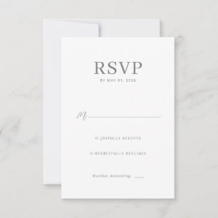 Elegant Gray Minimalist RSVP Card
