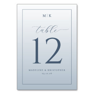 Elegant Gray Minimalist Table Number