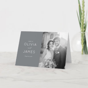 Elegant Gray Monochrome Photography Thank You Card