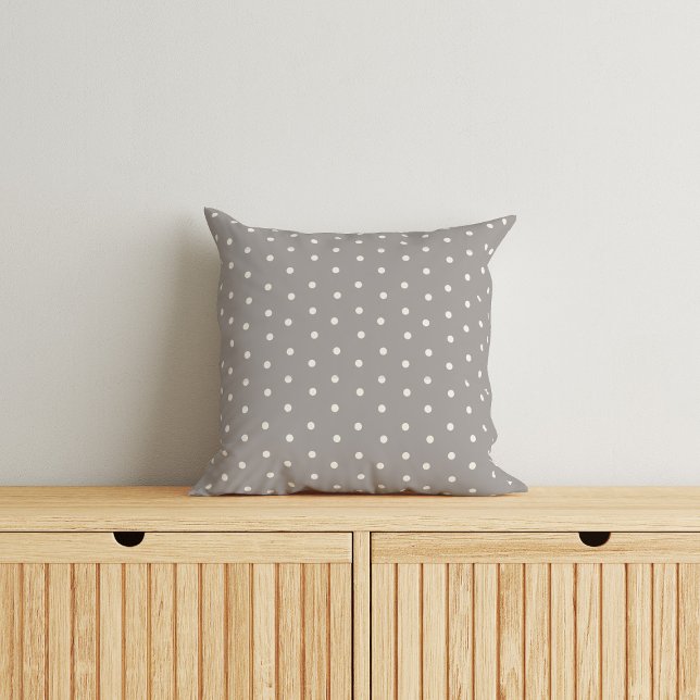Elegant Gray Polka Dot Baby Throw Pillow (Creator Uploaded)