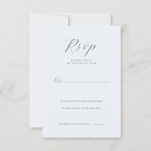 Elegant Gray RSVP Card (Front)