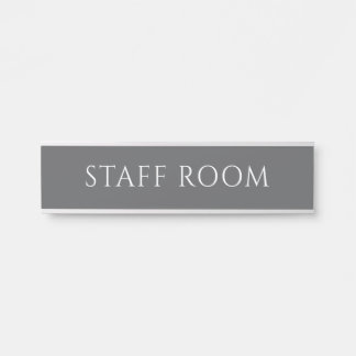 Elegant Gray Staff Room Name Plate