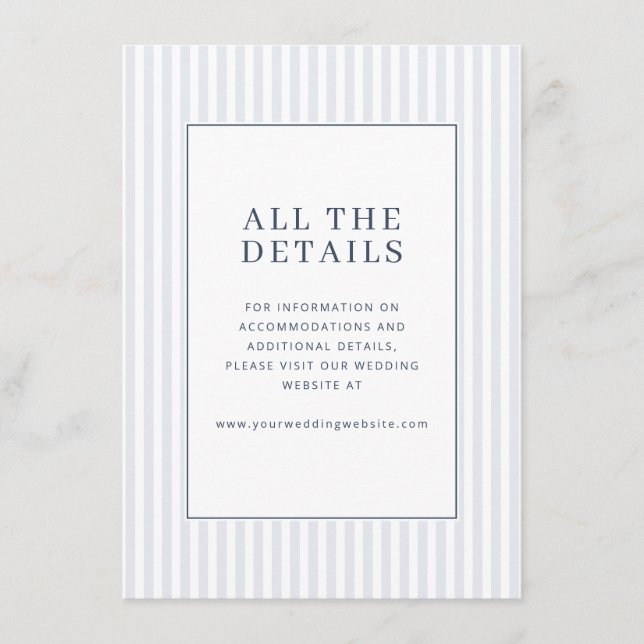 Elegant Gray Striped Minimalist Enclosure Card (Front)