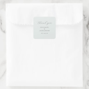 Elegant Gray Thank You Card Square Sticker