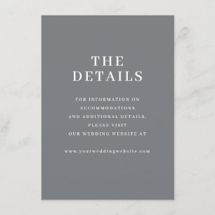 Elegant Gray Typographic Details Enclosure Card