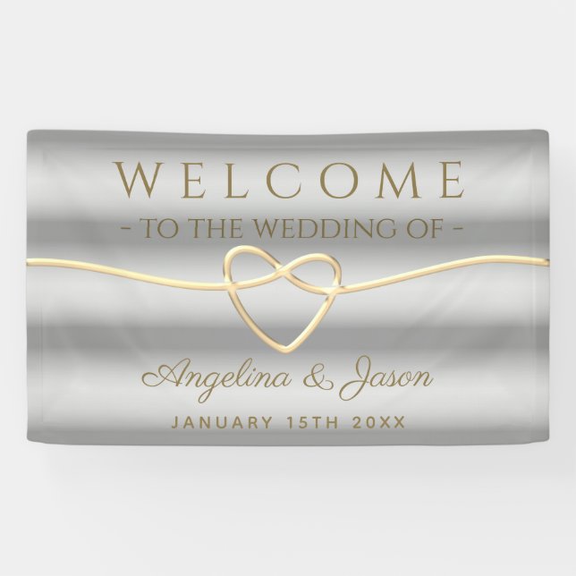 Elegant Gray Welcome Wedding Banner (Horizontal)