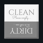 Elegant Gray | White | Dishwasher Magnet<br><div class="desc">A perfect dishwasher clean/dirty magnet that will help everyone who doubts whether the dishes are clean or dirty! Great for busy households, this magnet is easily editable and comes with the template 'Clean, please empty... and Dirty, do not use... ' in stylish gray and white with script and bold fonts....</div>