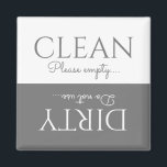 Elegant Gray | White | Dishwasher Magnet<br><div class="desc">A perfect dishwasher clean/dirty magnet that will help everyone who doubts whether the dishes are clean or dirty! Great for busy households, this magnet is easily editable and comes with the template 'Clean, please empty... and Dirty, do not use... ' in stylish gray and white with script and bold fonts....</div>
