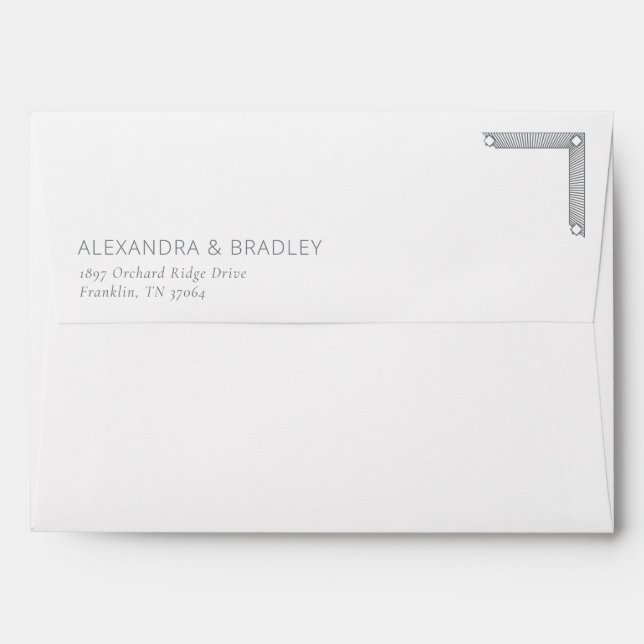 Elegant Grayscale Geometric Envelope (Back (Top Flap))