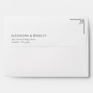 Elegant Grayscale Geometric Lines Envelope