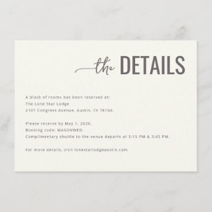 Elegant Grayscale Minimalist Details Enclosure Card