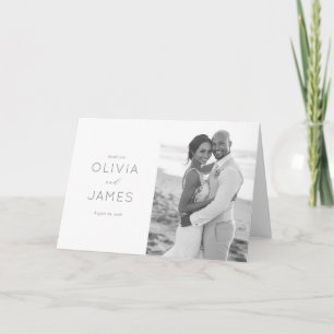 Elegant Grayscale Minimalist Photo Thank You Card