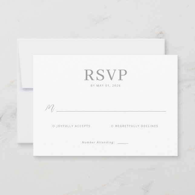 Elegant Grayscale RSVP Card (Front)