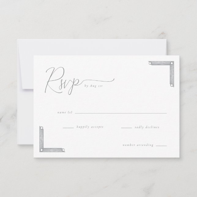 Elegant Grayscale RSVP Card (Front)