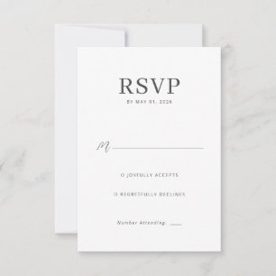 Elegant Grayscale RSVP Card