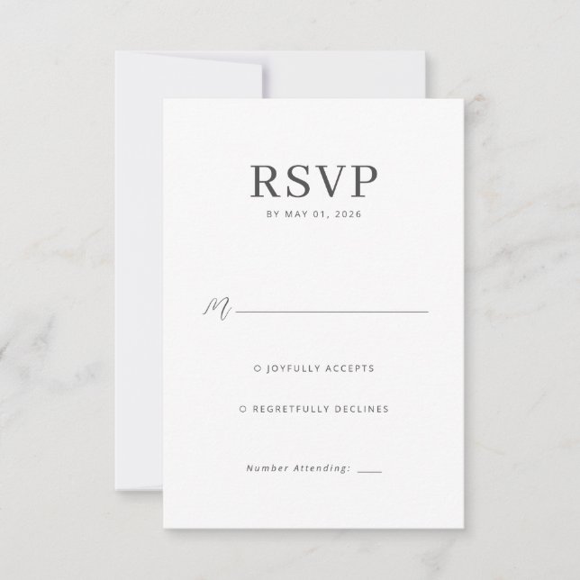 Elegant Grayscale RSVP Card (Front)