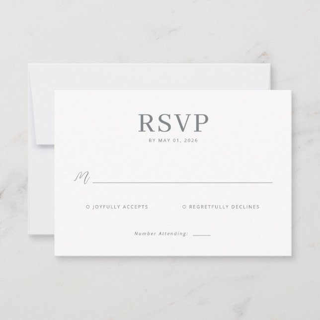 Elegant Grayscale RSVP Card (Front)