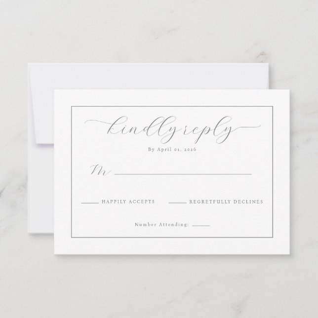 Elegant Grayscale RSVP Card (Front)
