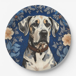 Elegant Great Dane William Morris Inspired  Paper Plate