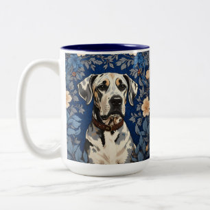 Elegant Great Dane William Morris Inspired Two-Tone Coffee Mug