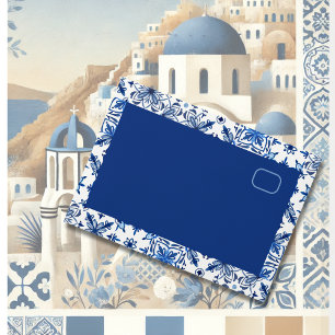 Elegant Greek Blue and White Wedding Envelope