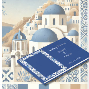 Elegant Greek Blue and White Wedding Guest Book