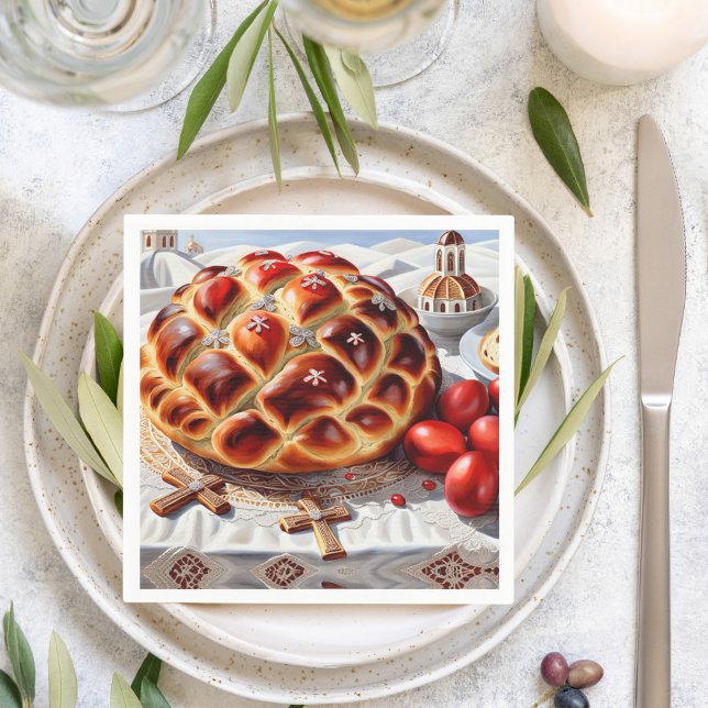 Elegant Greek Easter Napkin (Festive and fun napkin. )