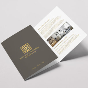 Elegant Greek Key Taupe Interior Design Brochure
