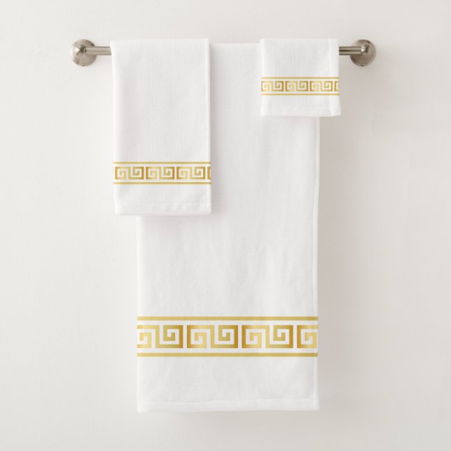 Elegant greek pattern Bath Towel Set (Insitu)