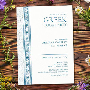 Elegant Greek Retirement Party in blue Invitation
