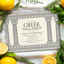 Elegant Greek Toga Birthday Party with Temple