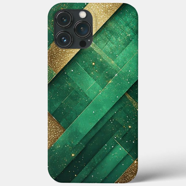 Elegant Green Abstract Background With Glittering Case-Mate iPhone Case (Back)