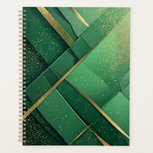 Elegant Green Abstract Background With Glittering Planner