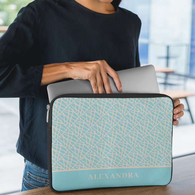 Elegant Green Abstract  Laptop Sleeve (Creator Uploaded)