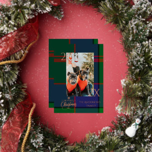 Elegant Green and blue Buffalo Plaid Christmas