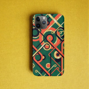 Elegant Green and Gold Art Deco Geometric Case-Mate iPhone Case