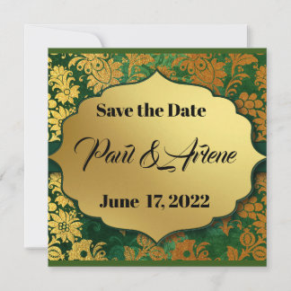 Elegant Green and Gold Card