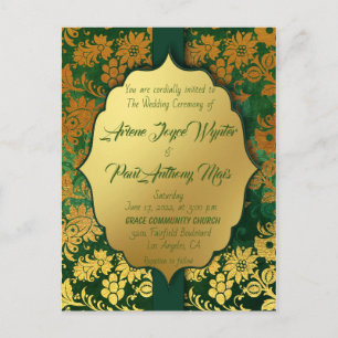 Elegant Green and Gold Invitation