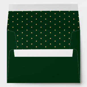 Elegant Green and Gold Polka Dots Envelope