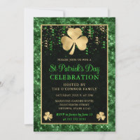 Elegant Green and Gold Shamrock St Patrick's Day